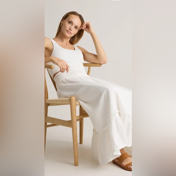 100% organic cotton, gauze, maxi skirt white women’s small NWT - Picture 2 of 6